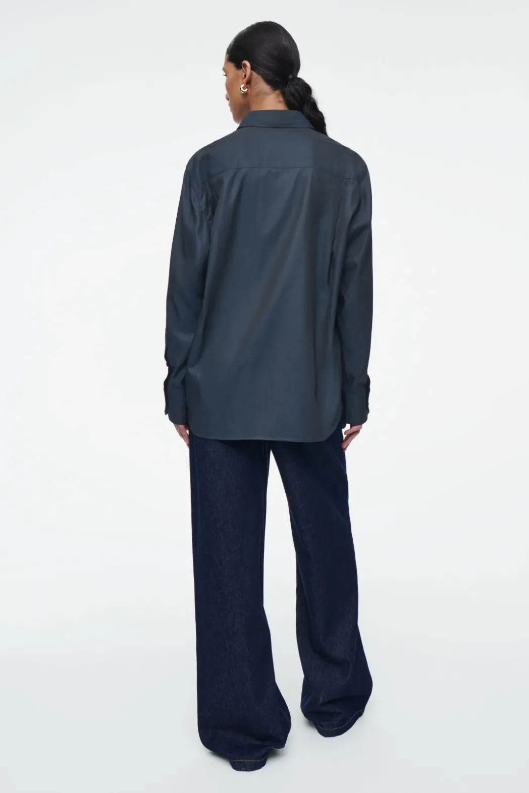 COS OVERSIZED TWILL SHIRT NAVY