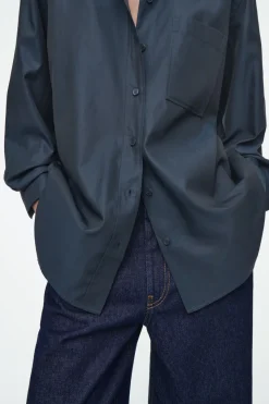 COS OVERSIZED TWILL SHIRT NAVY