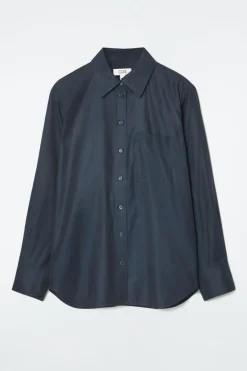 COS OVERSIZED TWILL SHIRT NAVY