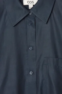 COS OVERSIZED TWILL SHIRT NAVY