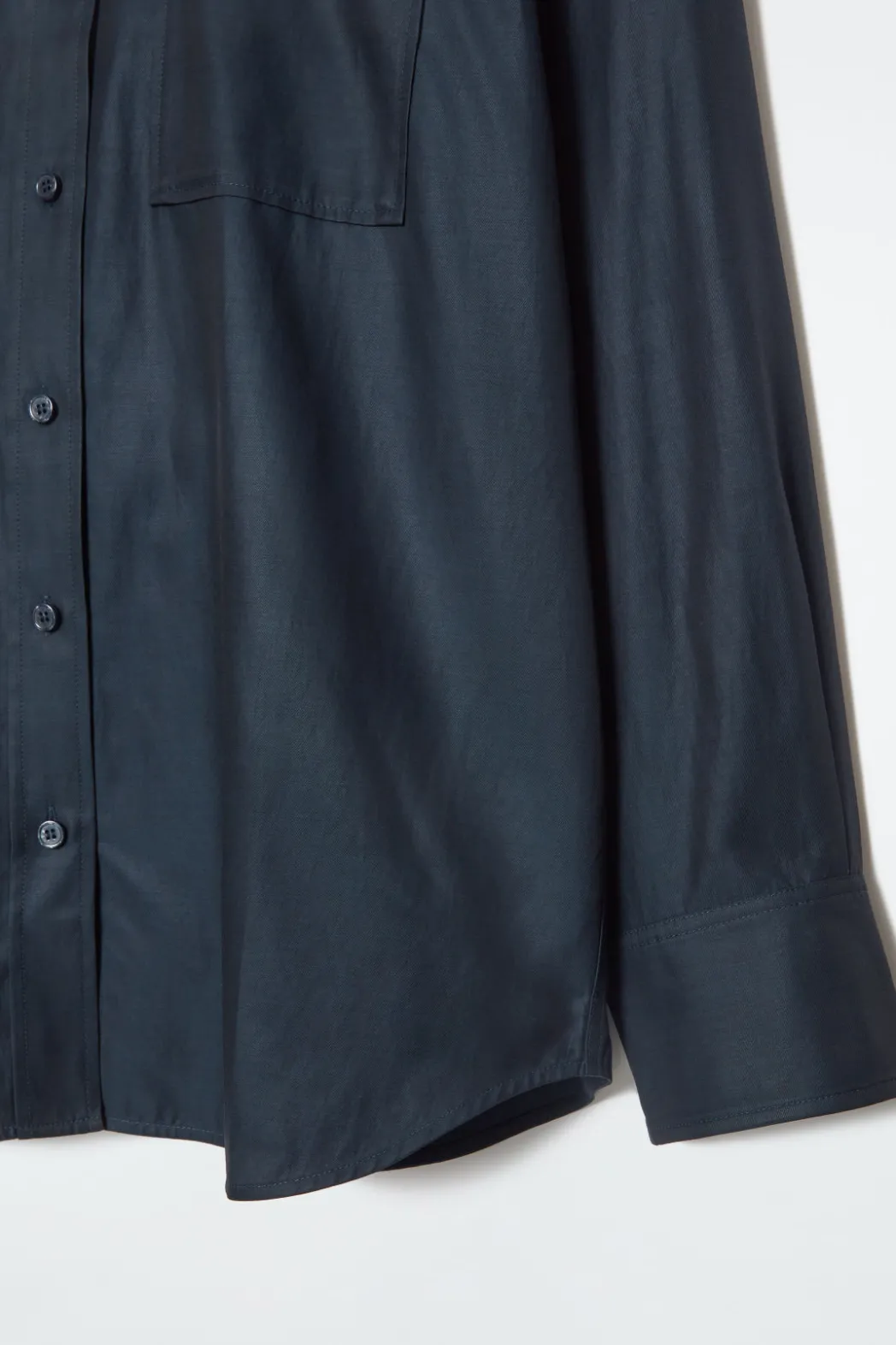 COS OVERSIZED TWILL SHIRT NAVY