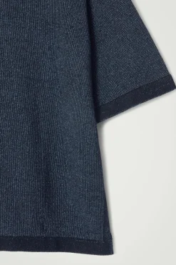 Best COS OVERSIZED TWO-TONE KNITTED COTTON T-SHIRT BLUE