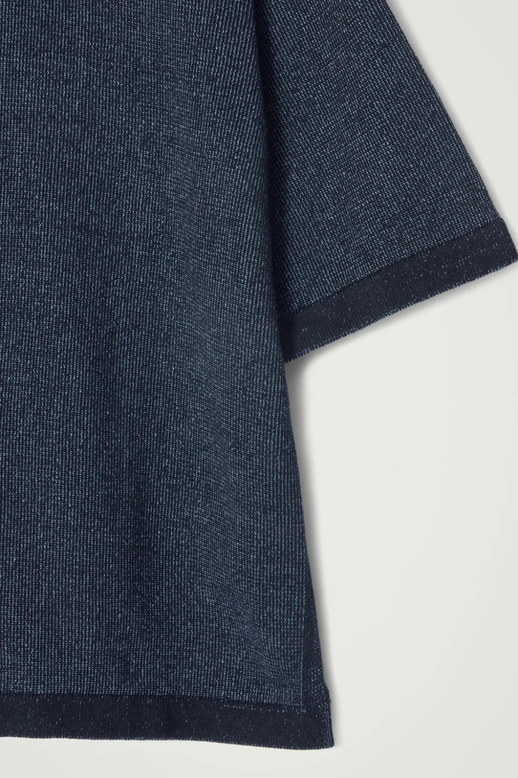 Best COS OVERSIZED TWO-TONE KNITTED COTTON T-SHIRT BLUE