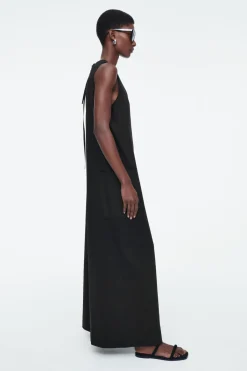 New COS OVERSIZED V-NECK JUMPSUIT BLACK