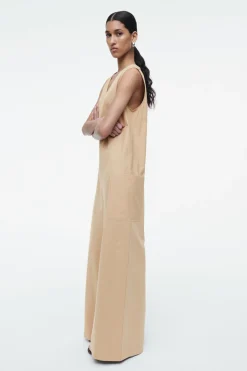 Online COS OVERSIZED V-NECK JUMPSUIT BEIGE