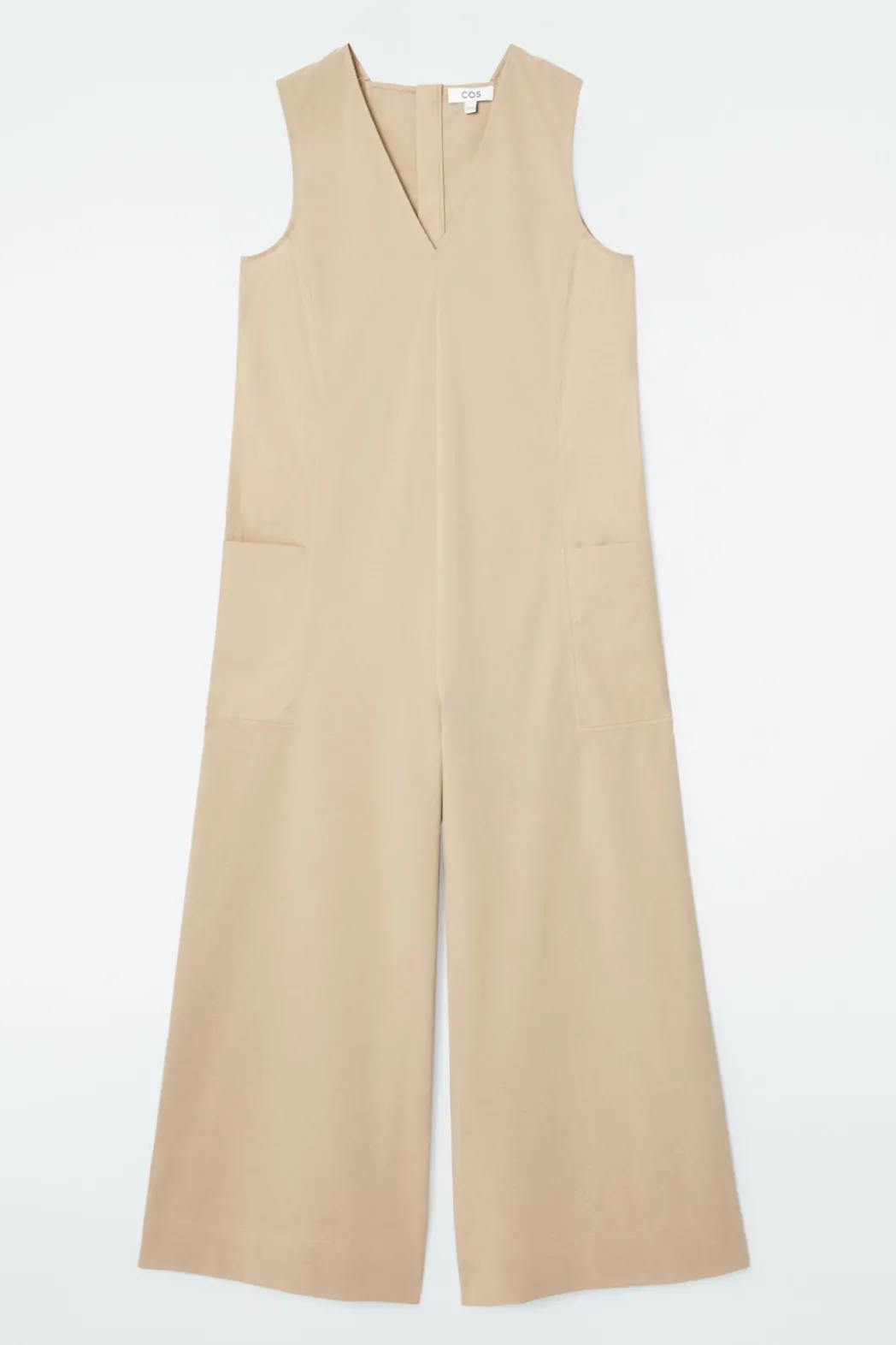 Online COS OVERSIZED V-NECK JUMPSUIT BEIGE