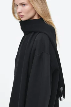 COS OVERSIZED WOOL-BLEND SCARF JACKET BLACK