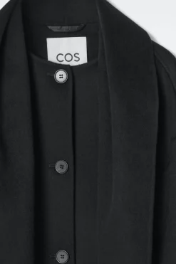 COS OVERSIZED WOOL-BLEND SCARF JACKET BLACK