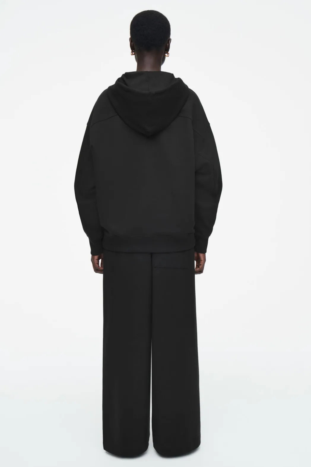 Hot COS OVRESIZED JERSEY HOODIE BLACK