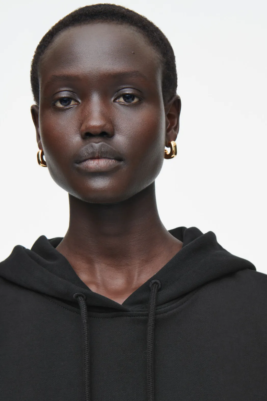 Hot COS OVRESIZED JERSEY HOODIE BLACK