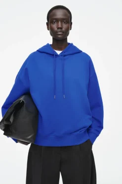 Hot COS OVRESIZED JERSEY HOODIE COBALT BLUE