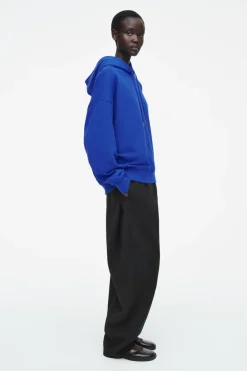 Hot COS OVRESIZED JERSEY HOODIE COBALT BLUE