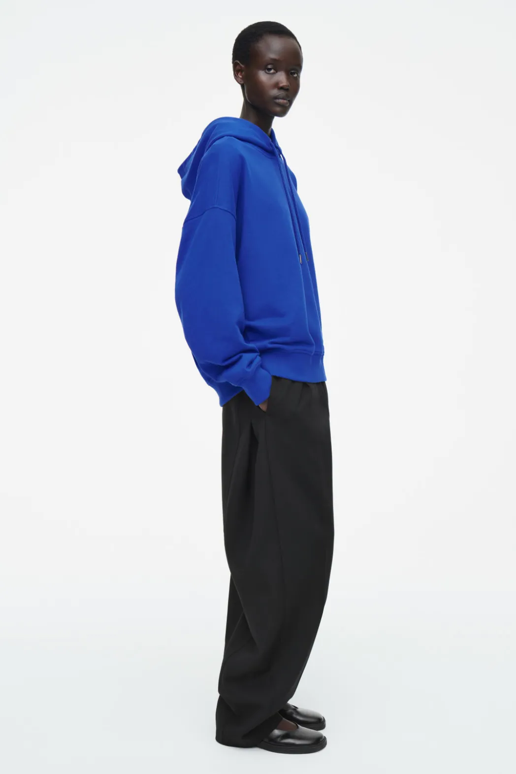 Hot COS OVRESIZED JERSEY HOODIE COBALT BLUE