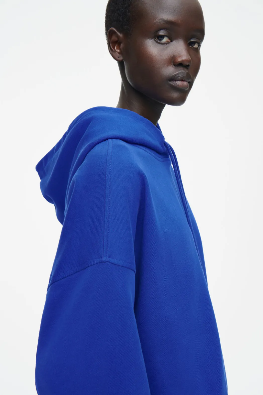 Hot COS OVRESIZED JERSEY HOODIE COBALT BLUE