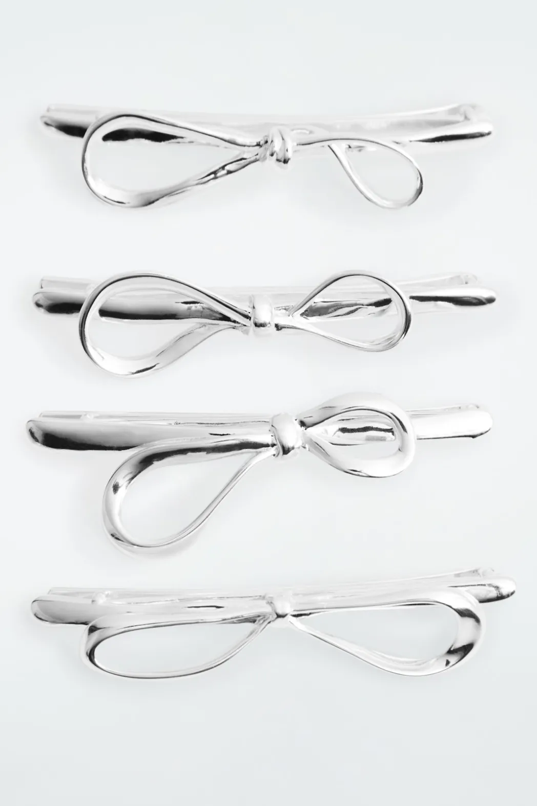 Clearance COS 4-PACK BOW HAIR SLIDES SILVER