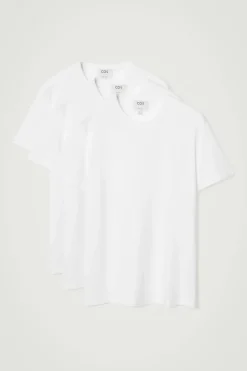 New COS 3-PACK REGULAR COTTON T-SHIRTS white