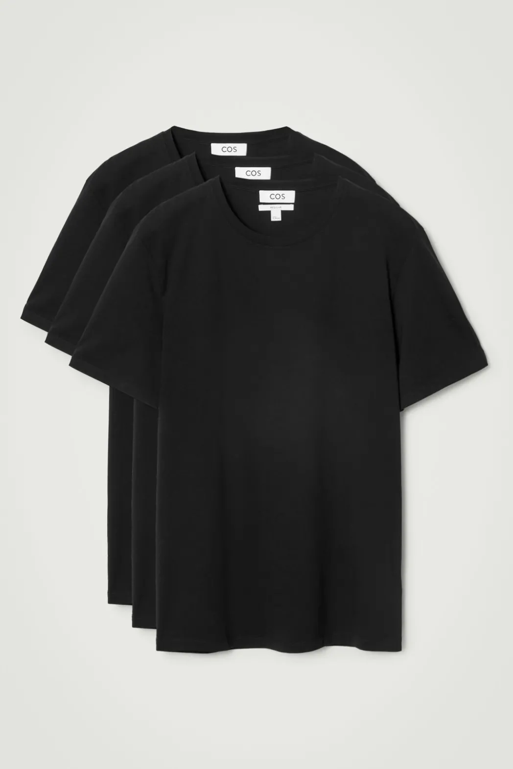 Sale COS 3-PACK REGULAR COTTON T-SHIRTS black