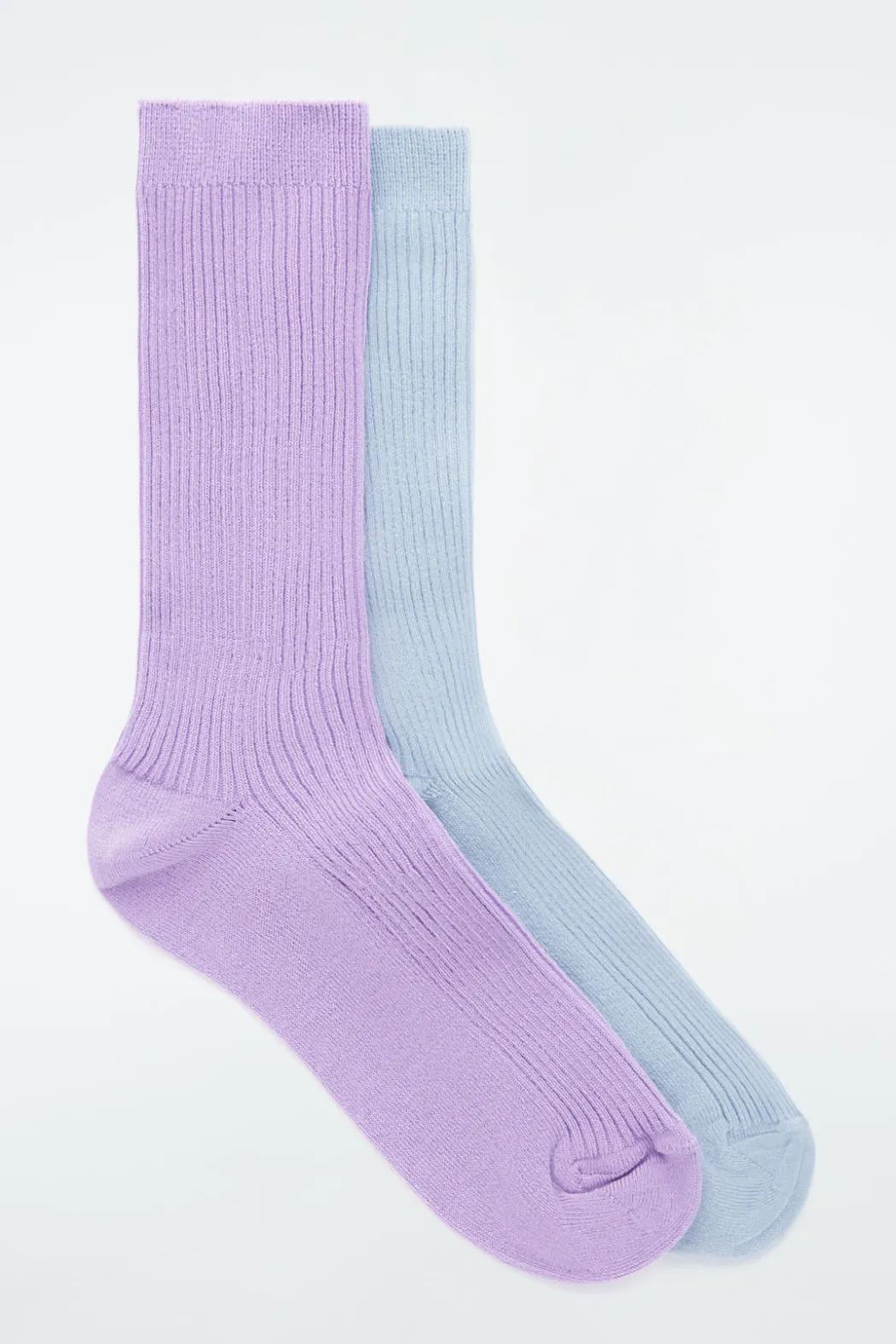 COS 2-PACK RIBBED SOCKS BLUE / LILAC