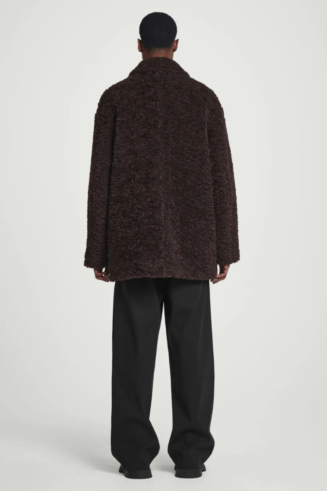 Discount COS PADDED TEDDY JACKET DARK BROWN