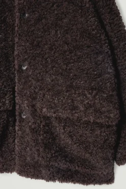 Discount COS PADDED TEDDY JACKET DARK BROWN