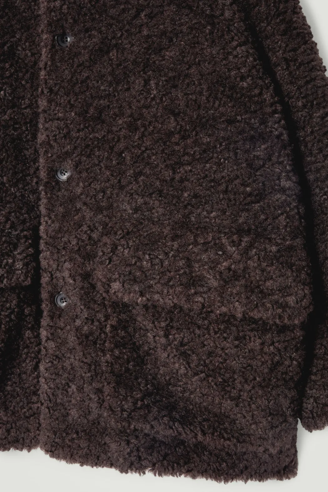 Discount COS PADDED TEDDY JACKET DARK BROWN