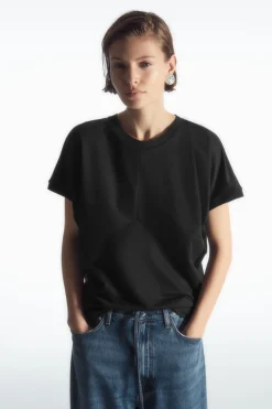 Clearance COS PANELED BATWING T-SHIRT NAVY