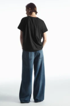 Clearance COS PANELED BATWING T-SHIRT NAVY