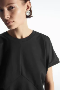 Clearance COS PANELED BATWING T-SHIRT NAVY