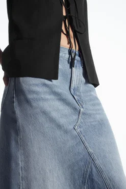 Outlet COS PANELED DENIM MAXI SKIRT BLUE
