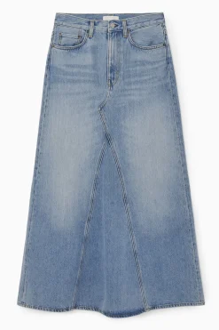 Outlet COS PANELED DENIM MAXI SKIRT BLUE