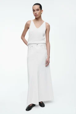 Online COS PANELED DENIM MAXI SKIRT OFF-WHITE