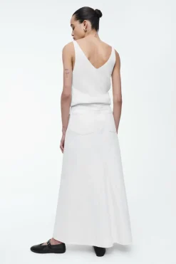 Online COS PANELED DENIM MAXI SKIRT OFF-WHITE