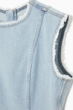 Online COS PANELED DENIM MINI DRESS LIGHT BLUE