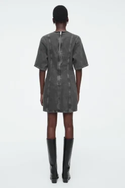 Hot COS PANELED DENIM MINI DRESS BLACK