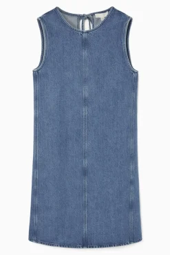 Best COS PANELED DENIM SHIFT DRESS BLUE
