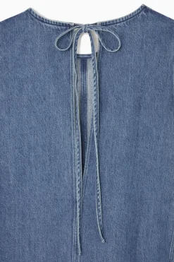 Best COS PANELED DENIM SHIFT DRESS BLUE