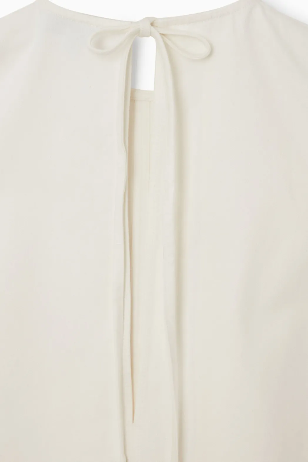 COS PANELED DENIM SHIFT DRESS WHITE