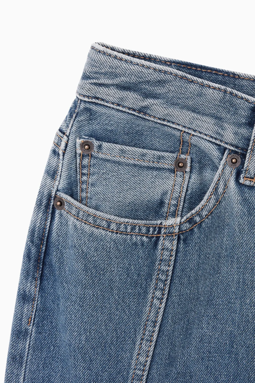 Hot COS PANELED FLARED DENIM SKIRT FADED BLUE