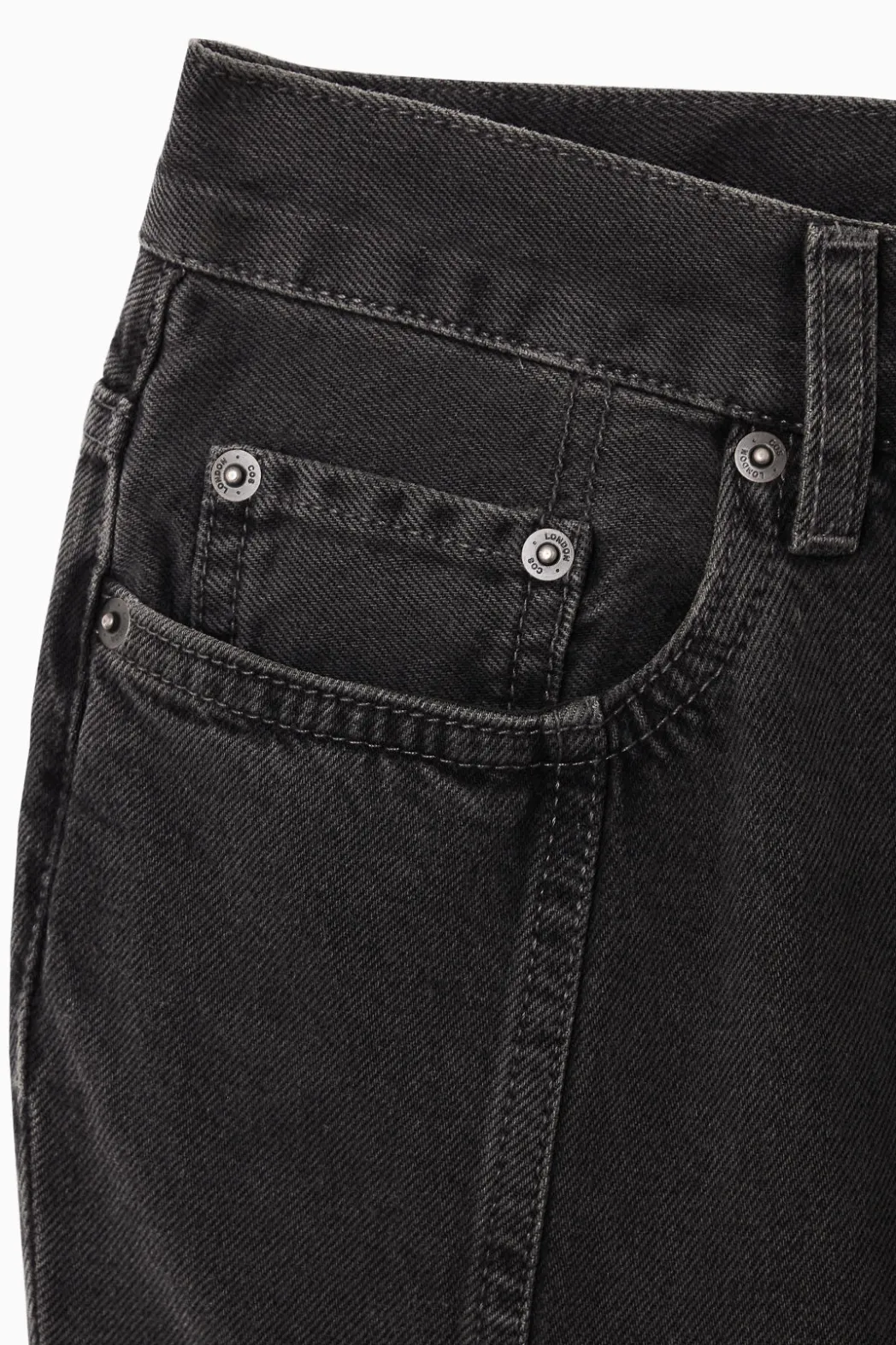 Best COS PANELED FLARED DENIM SKIRT BLACK