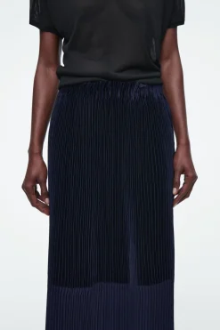 Best COS PANELED PLEATED COLUMN MAXI SKIRT NAVY