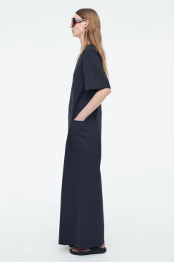 Clearance COS PANELED V-NECK JUMPSUIT NAVY