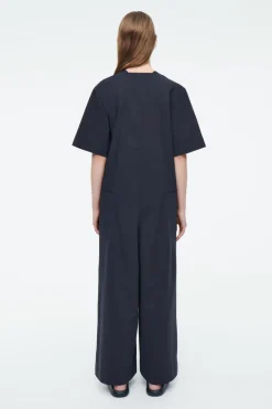 Clearance COS PANELED V-NECK JUMPSUIT NAVY