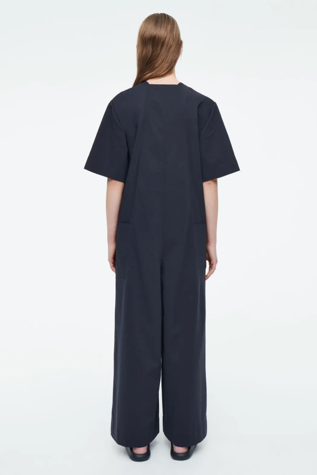 Clearance COS PANELED V-NECK JUMPSUIT NAVY