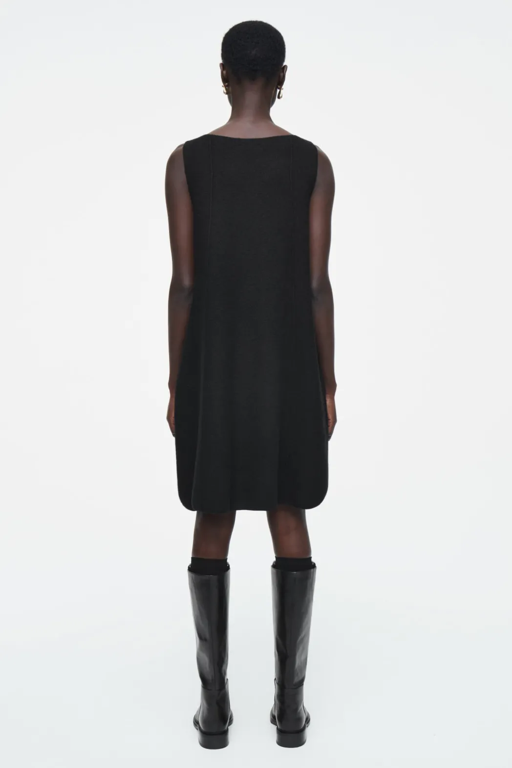 Hot COS PANELED WOOL SHIFT DRESS BLACK