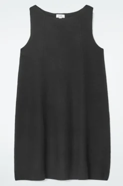Hot COS PANELED WOOL SHIFT DRESS BLACK