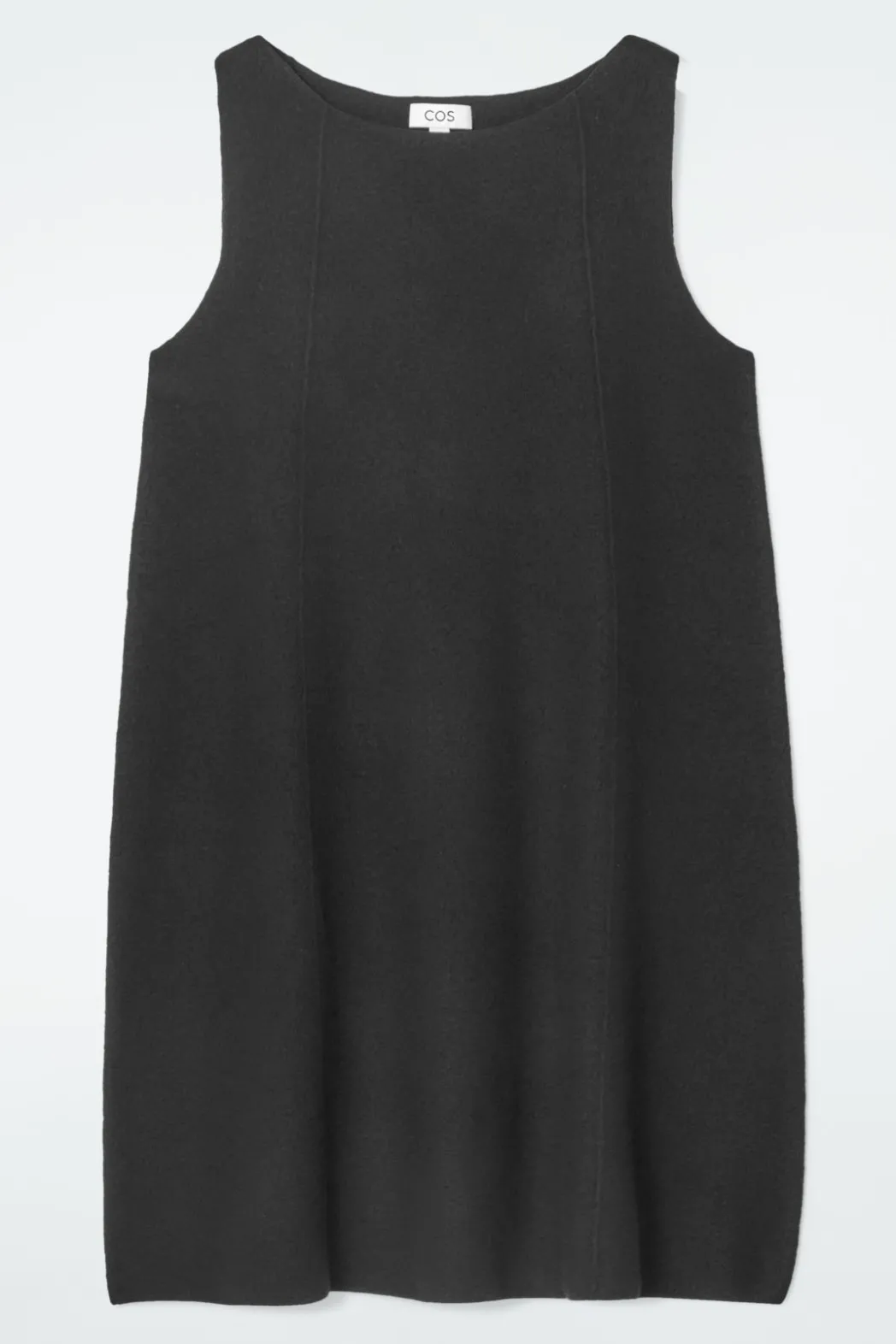 Hot COS PANELED WOOL SHIFT DRESS BLACK