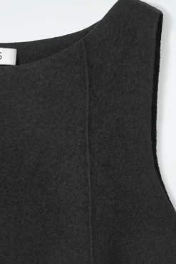 Hot COS PANELED WOOL SHIFT DRESS BLACK