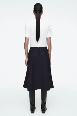 Outlet COS PANELLED WOOL MIDI SKIRT NAVY