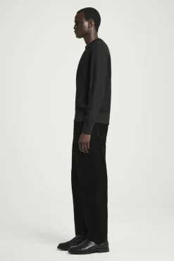 Best COS PANELLED WOOL V-NECK JUMPER BLACK