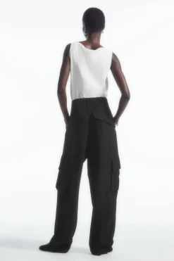 Discount COS PAPERBAG UTILITY PANTS BLACK